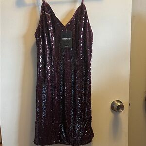 Forever 21 Purple Sequin Midi Dress